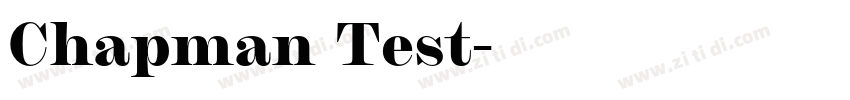 Chapman Test字体转换 Chapman Test字体转换